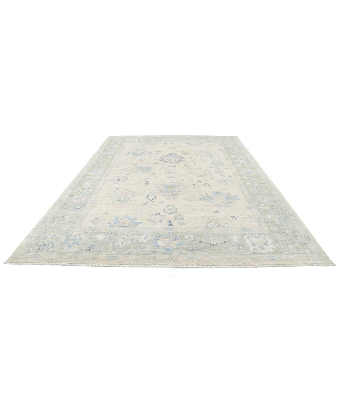 Hand Knotted Oushak Wool Rug 9' 0" x 11' 10" - No. AT73118
