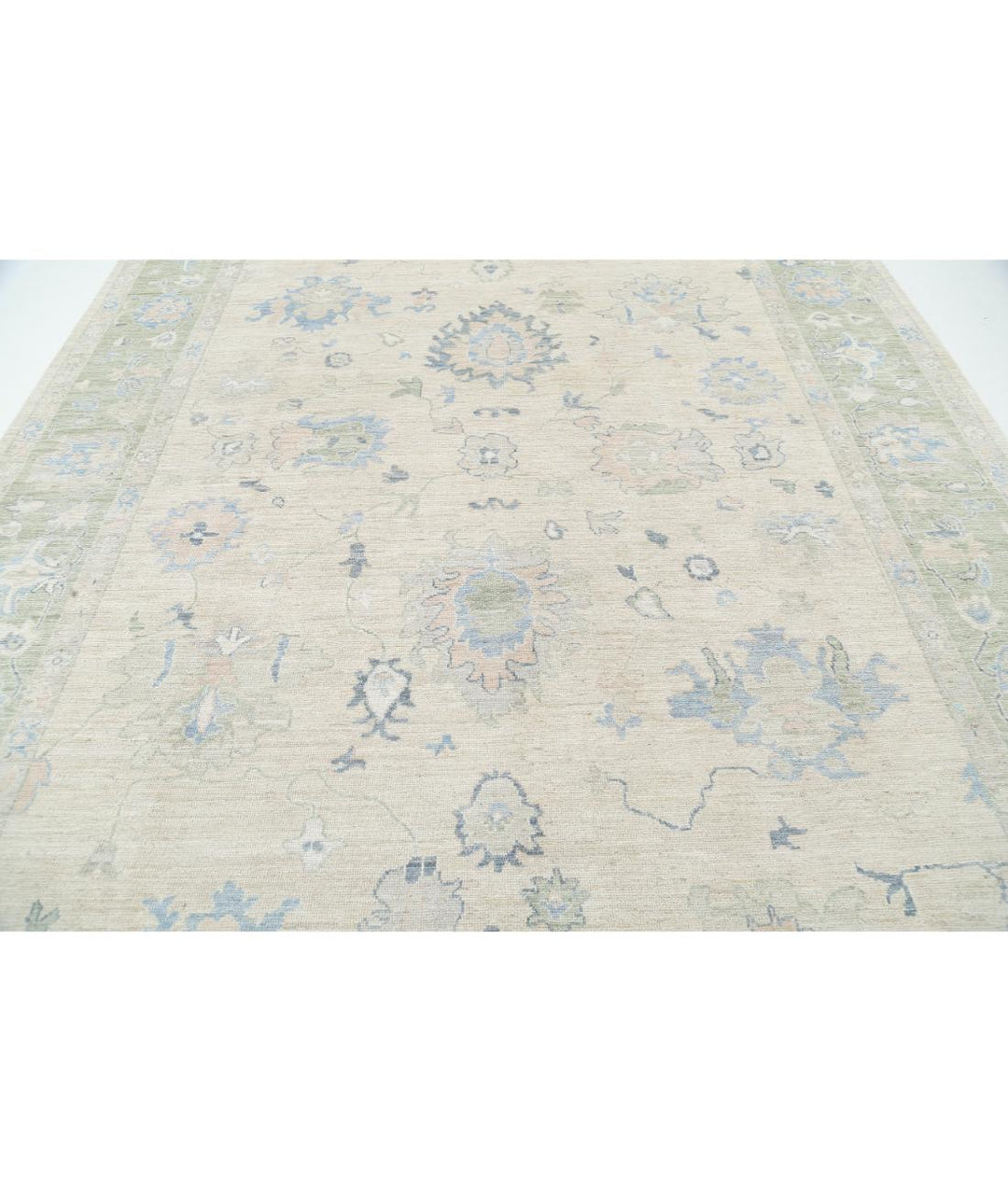 Hand Knotted Oushak Wool Rug 9' 0" x 11' 10" - No. AT73118