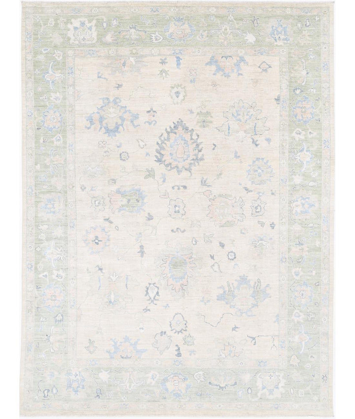 Hand Knotted Oushak Wool Rug 9' 0" x 11' 10" - No. AT73118