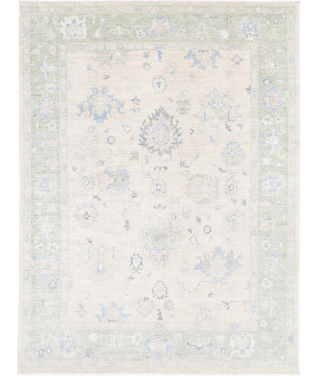 Hand Knotted Oushak Wool Rug 9' 0" x 11' 10" - No. AT73118