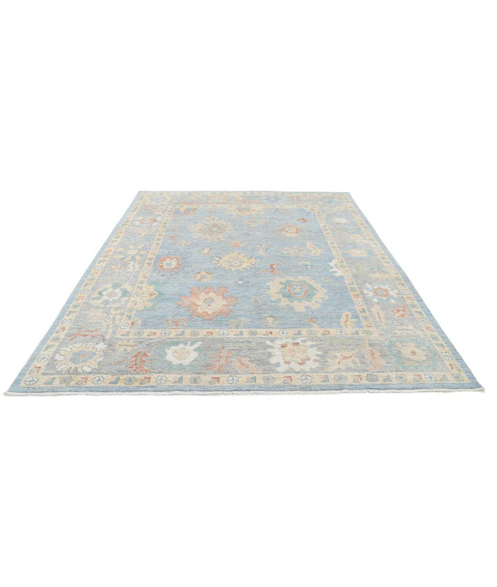 Hand Knotted Oushak Wool Rug 7' 11" x 9' 10" - No. AT11280