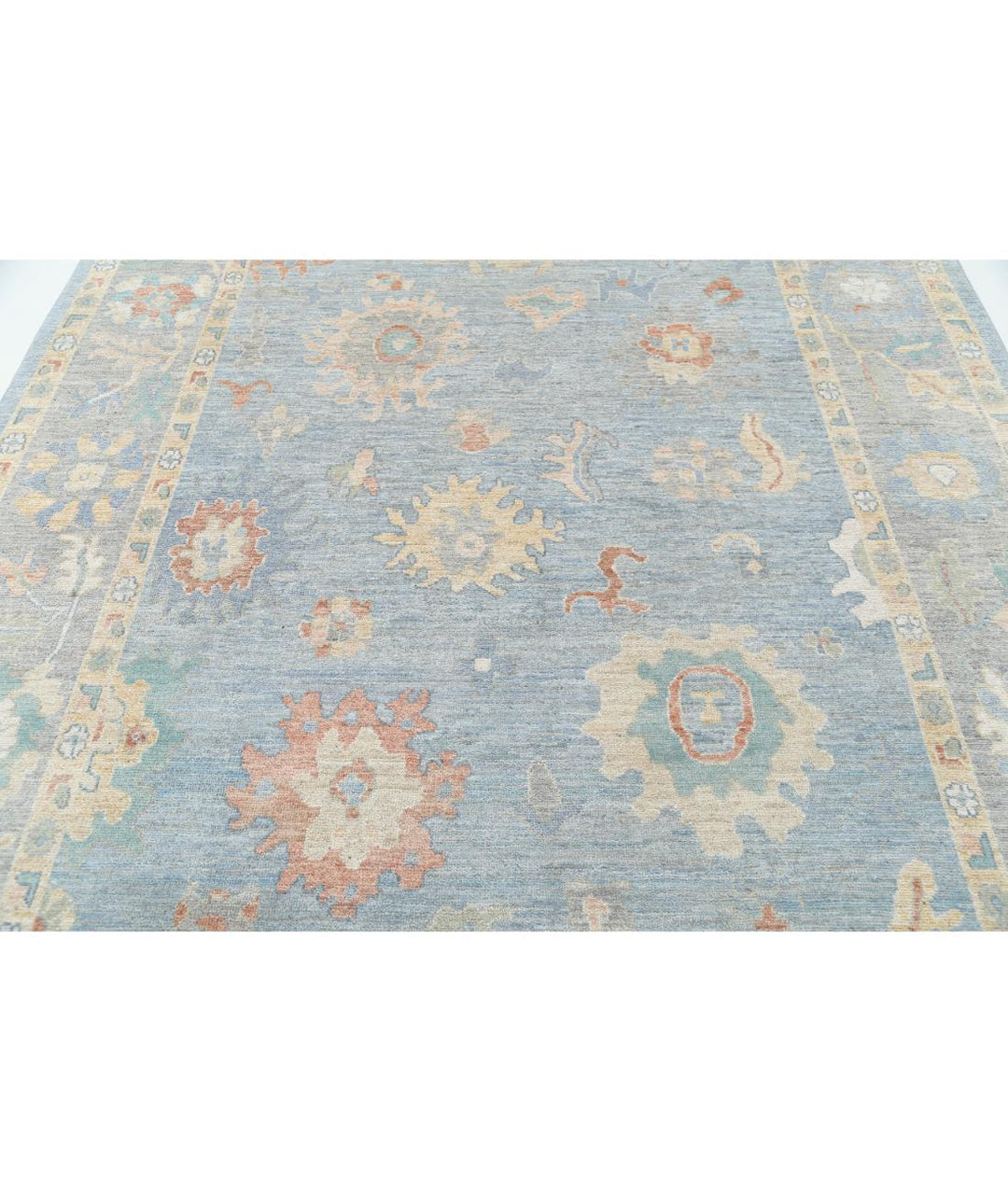 Hand Knotted Oushak Wool Rug 7' 11" x 9' 10" - No. AT11280