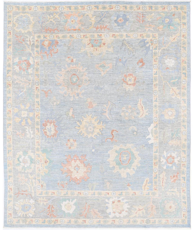 Hand Knotted Oushak Wool Rug 7' 11" x 9' 10" - No. AT11280