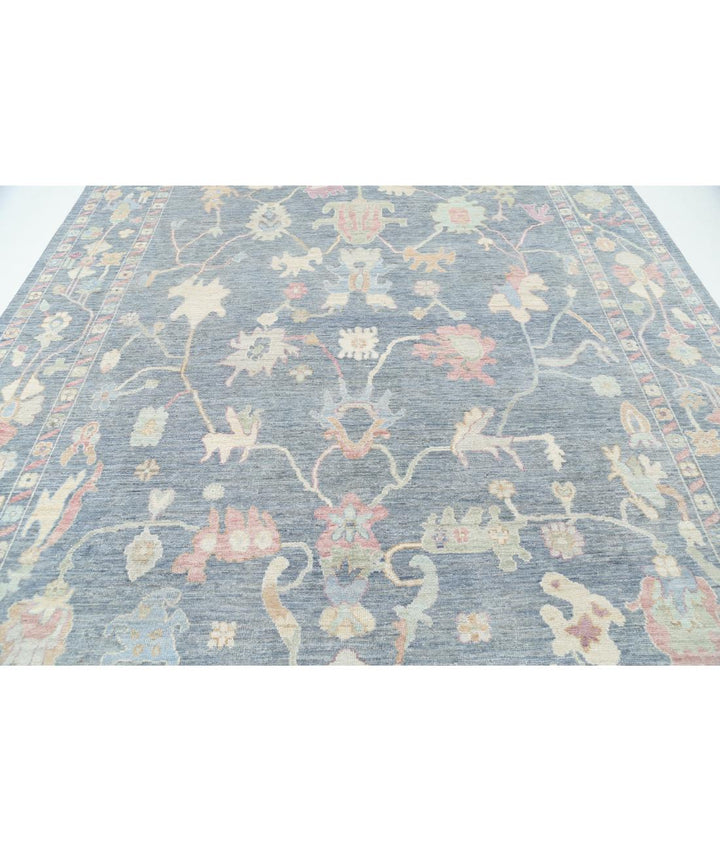 Hand Knotted Oushak Wool Rug 8' 9" x 11' 9" - No. AT99239