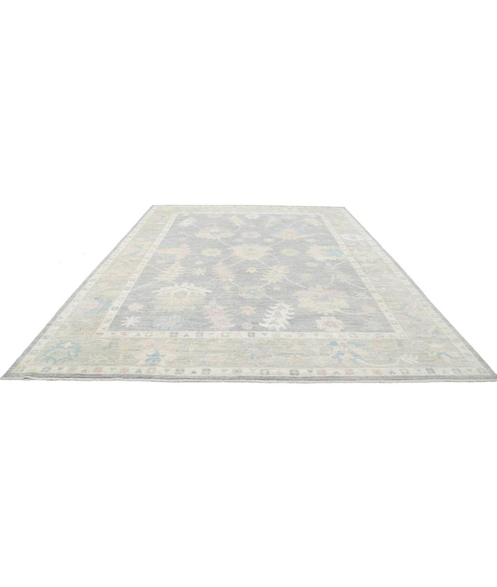 Hand Knotted Oushak Wool Rug 10' 6" x 13' 8" - No. AT55337