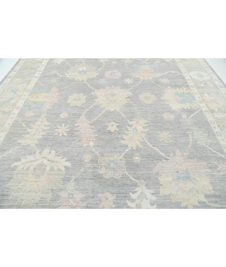 Hand Knotted Oushak Wool Rug 10' 6" x 13' 8" - No. AT55337