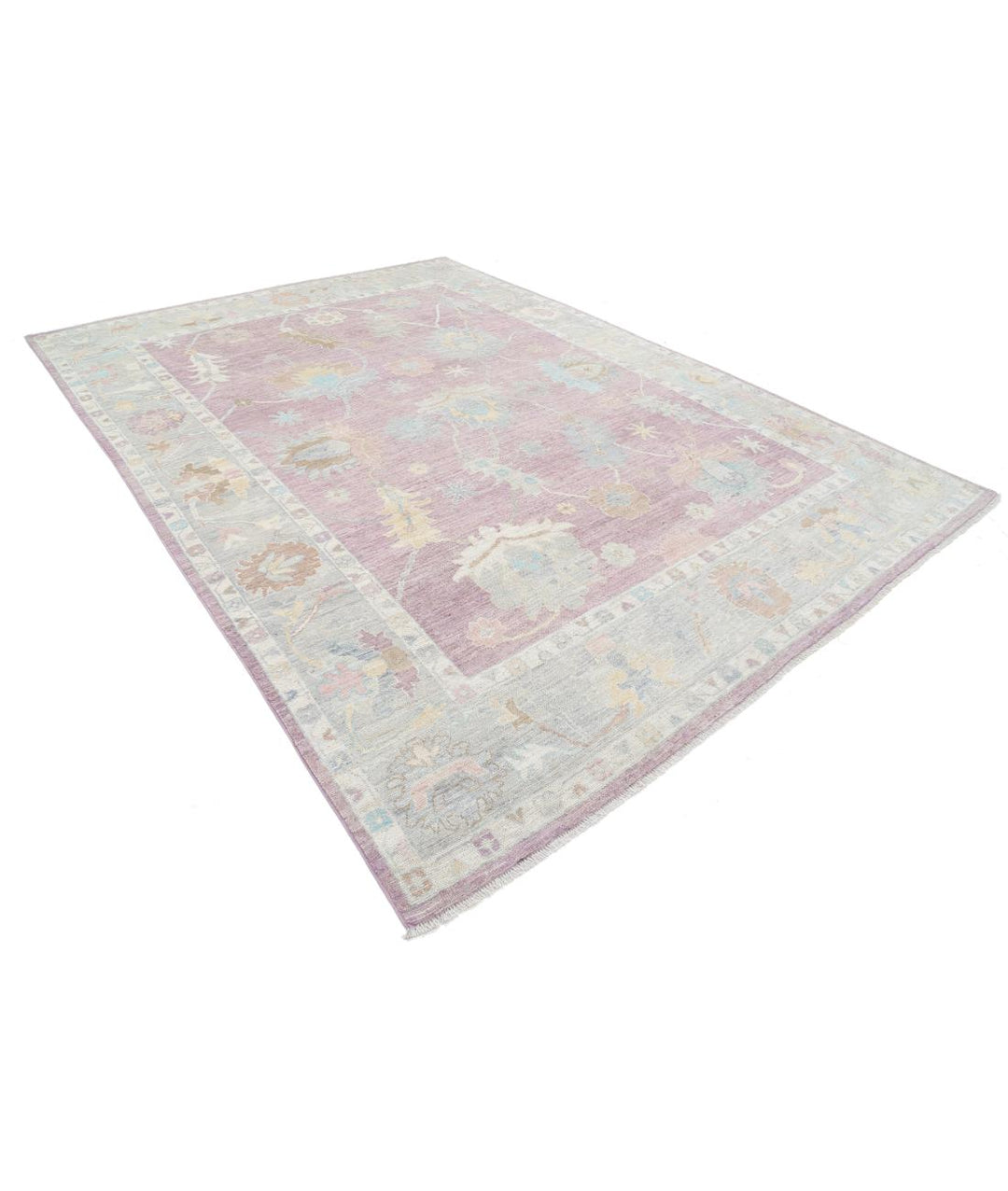Hand Knotted Oushak Wool Rug 9' 0" x 12' 4" - No. AT16144