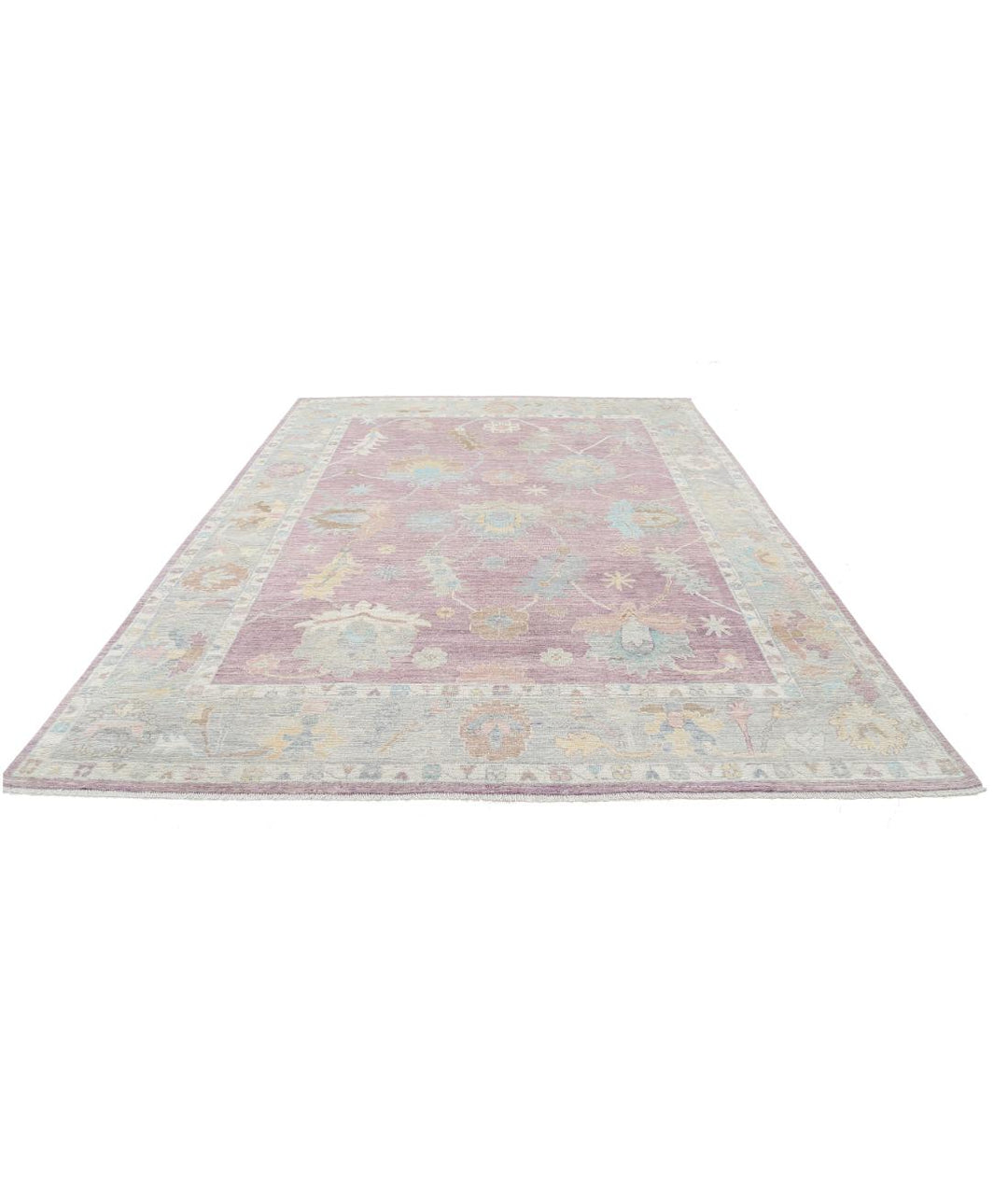 Hand Knotted Oushak Wool Rug 9' 0" x 12' 4" - No. AT16144