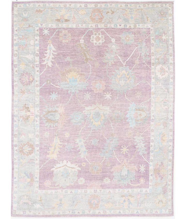 Hand Knotted Oushak Wool Rug 9' 0" x 12' 4" - No. AT16144