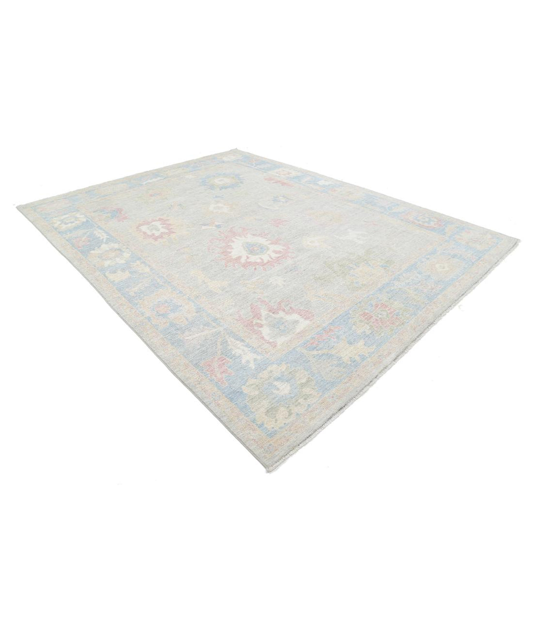 Hand Knotted Oushak Wool Rug 9' 0" x 11' 9" - No. AT45151