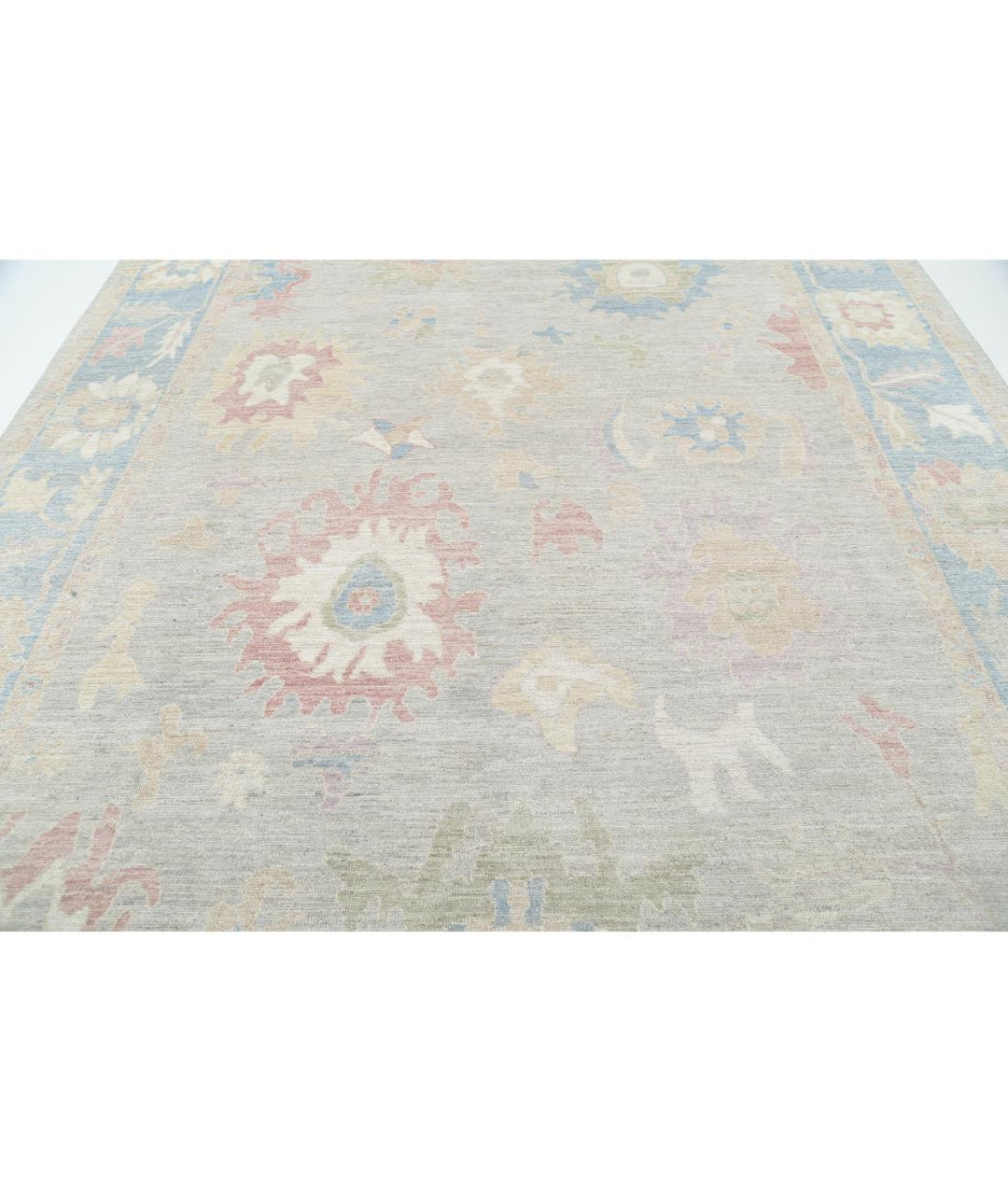 Hand Knotted Oushak Wool Rug 9' 0" x 11' 9" - No. AT45151