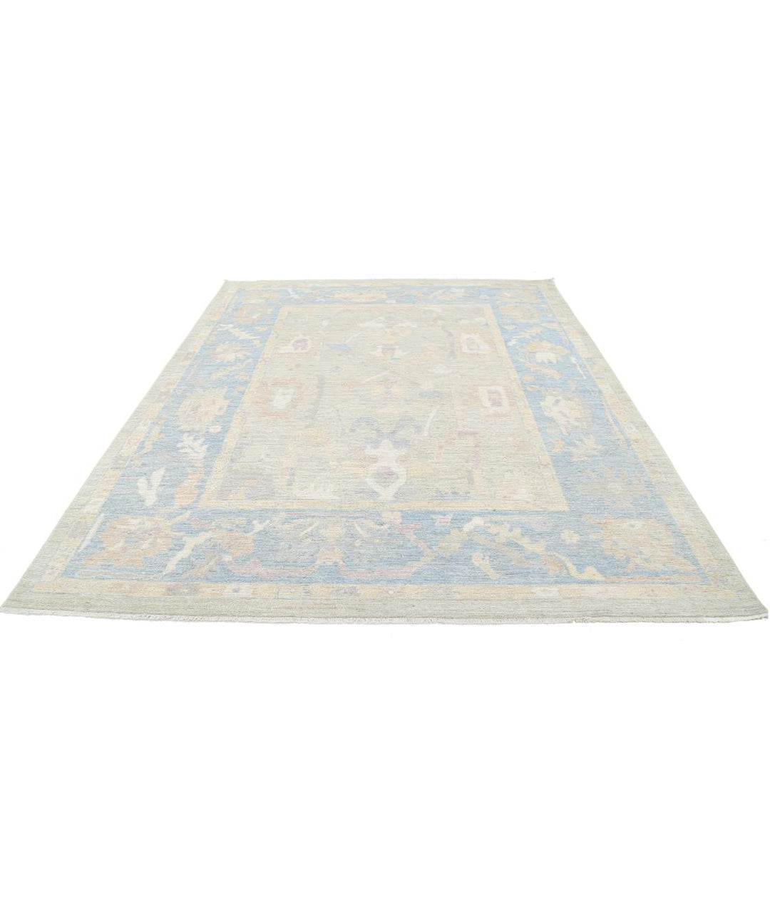 Hand Knotted Oushak Wool Rug 8' 0" x 9' 10" - No. AT72958