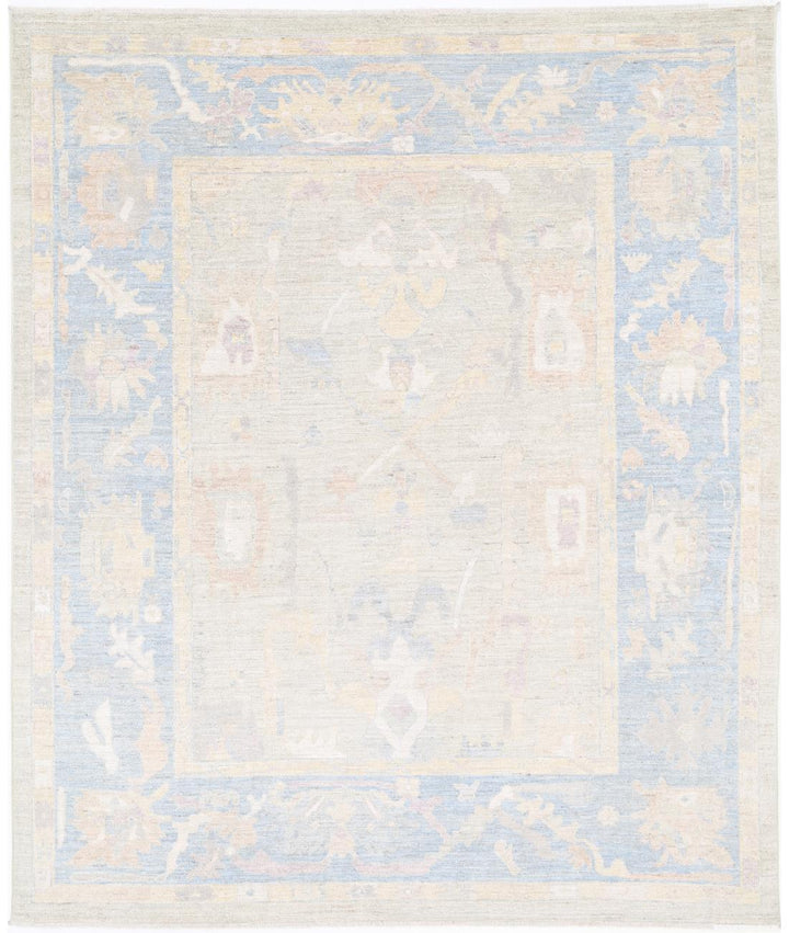 Hand Knotted Oushak Wool Rug 8' 0" x 9' 10" - No. AT72958