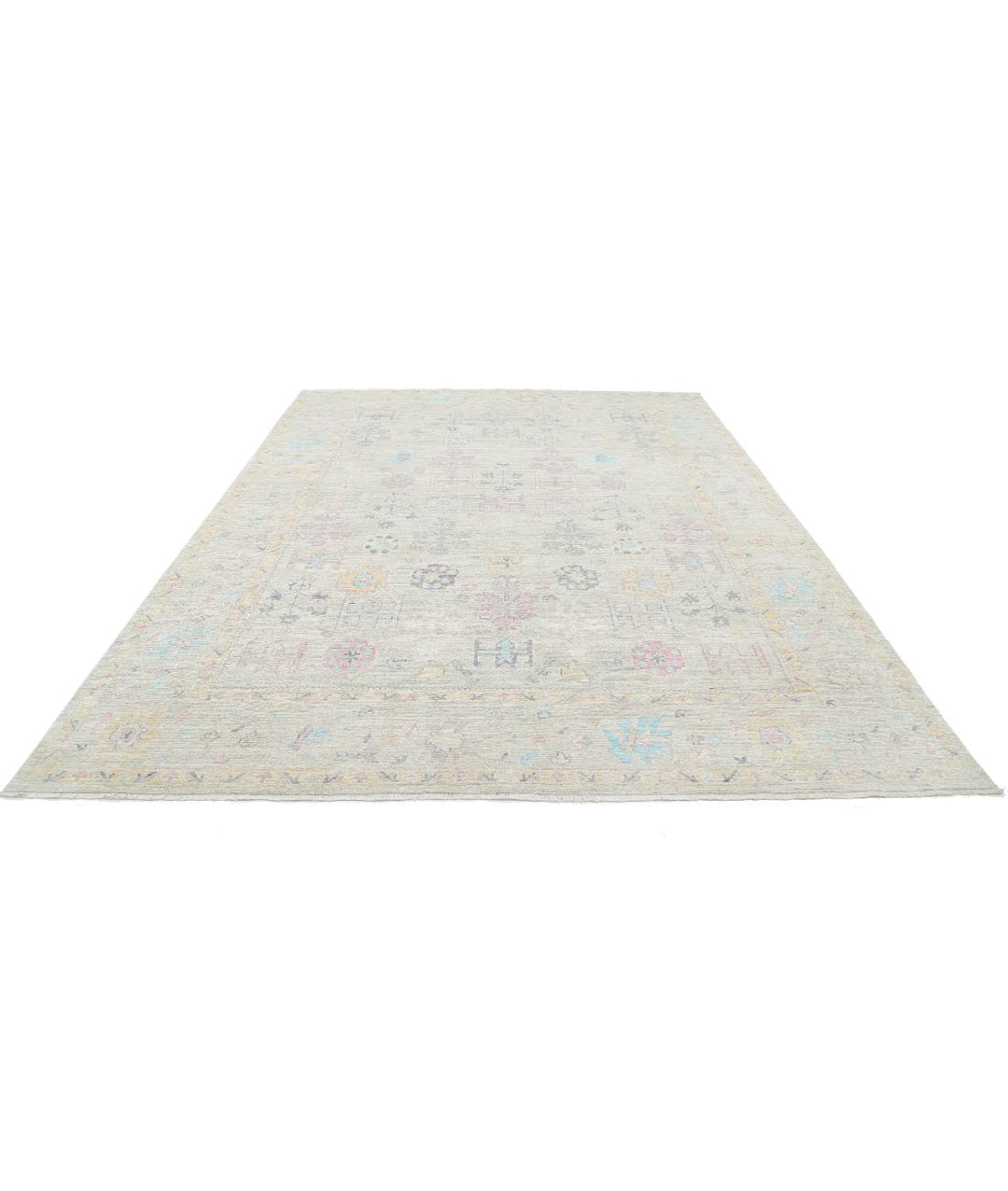 Hand Knotted Oushak Wool Rug 9' 1" x 11' 10" - No. AT31708