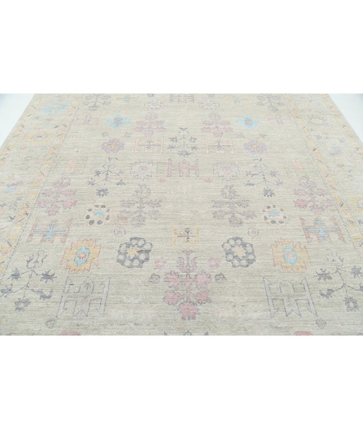 Hand Knotted Oushak Wool Rug 9' 1" x 11' 10" - No. AT31708