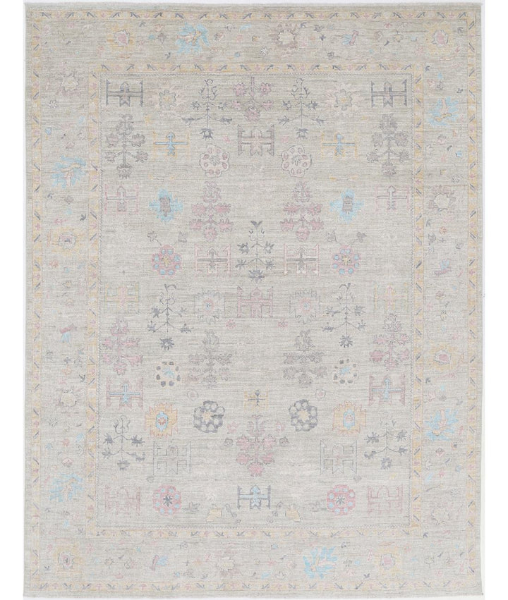 Hand Knotted Oushak Wool Rug 9' 1" x 11' 10" - No. AT31708