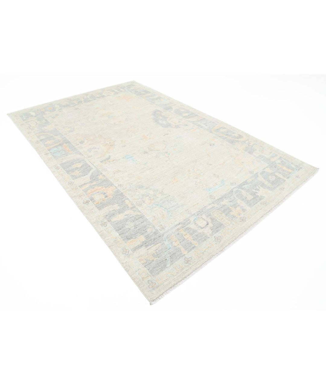 Hand Knotted Oushak Wool Rug 6' 4" x 9' 6" - No. AT24538