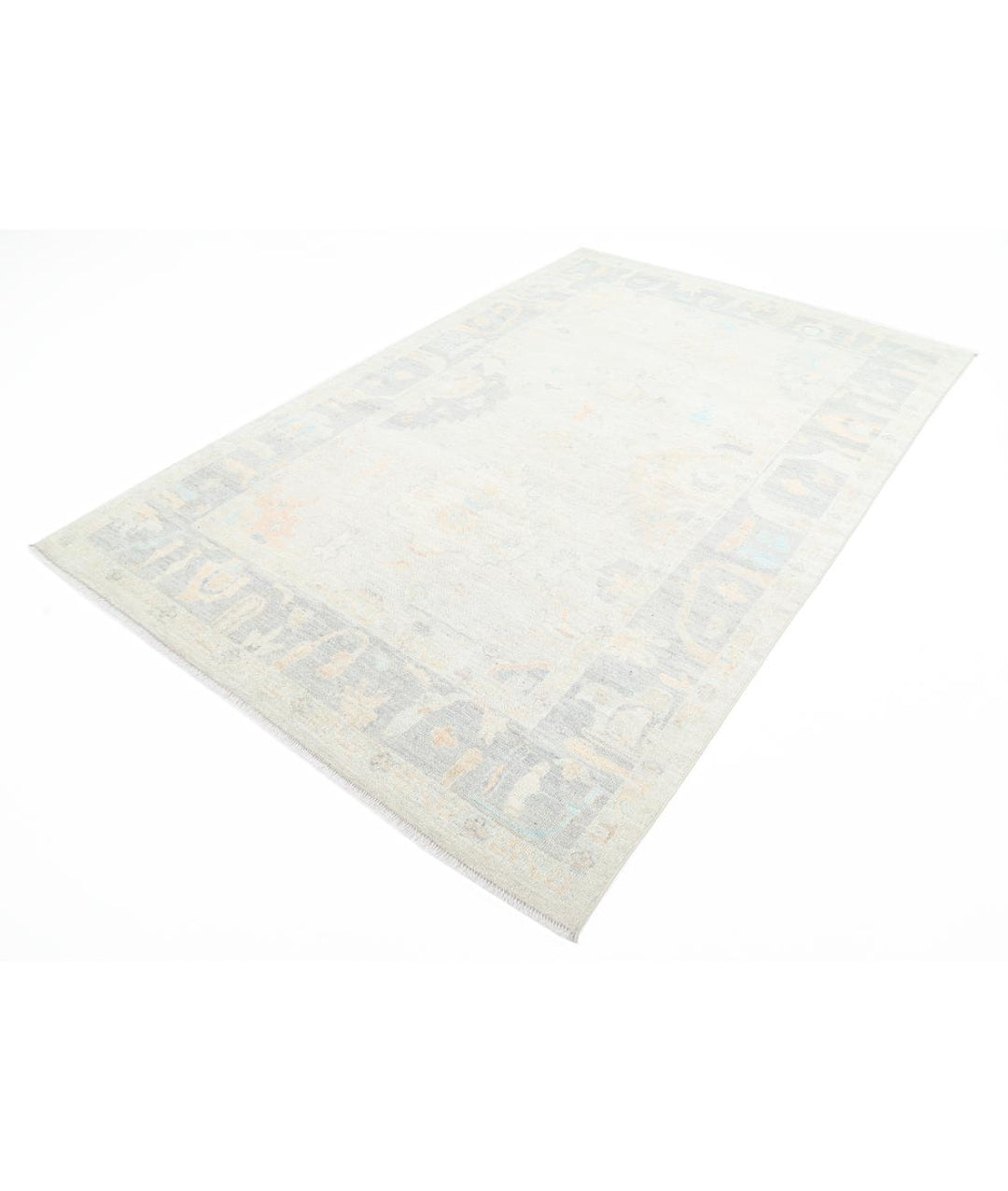 Hand Knotted Oushak Wool Rug 6' 4" x 9' 6" - No. AT24538