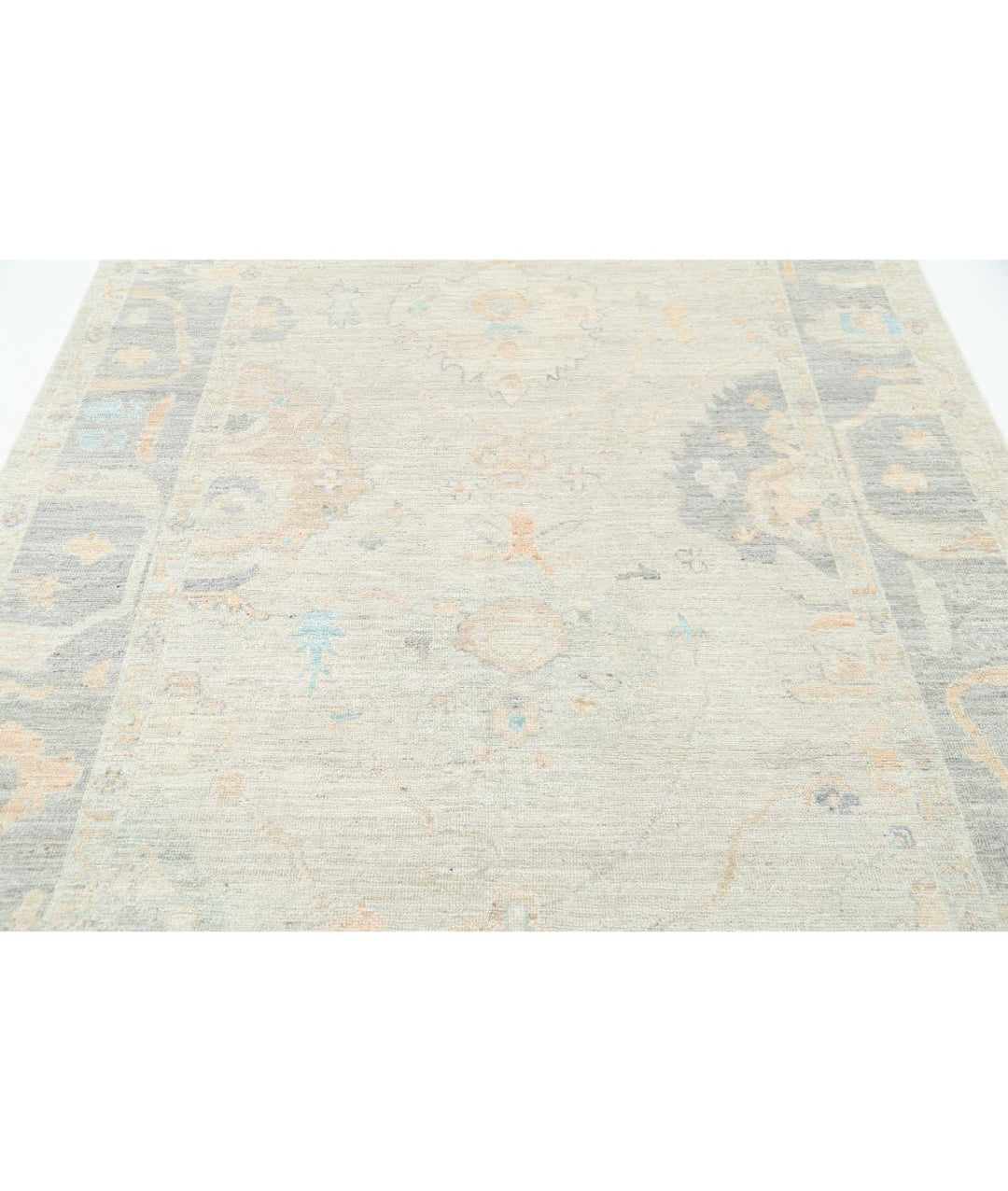 Hand Knotted Oushak Wool Rug 6' 4" x 9' 6" - No. AT24538