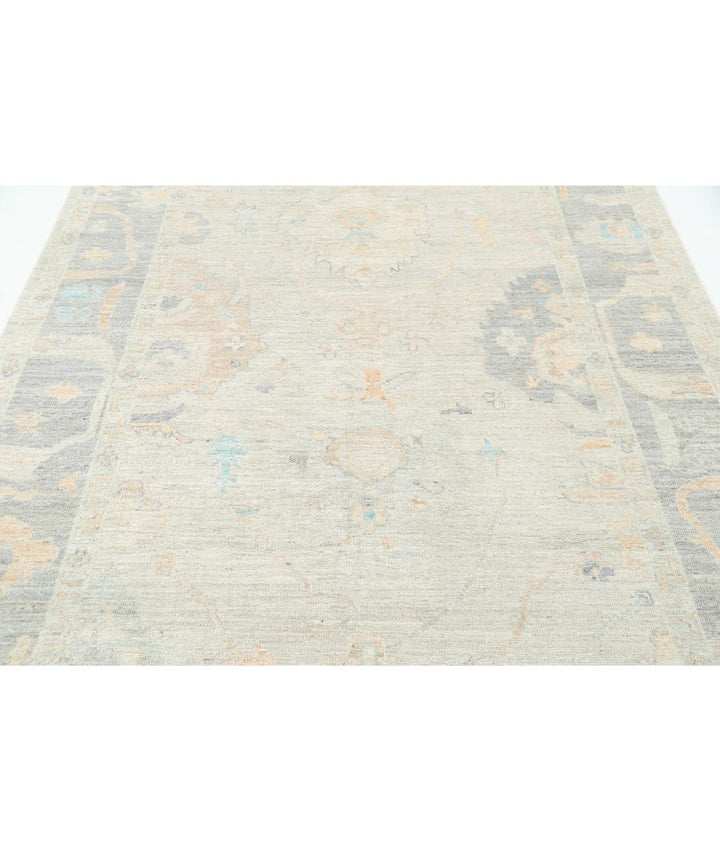 Hand Knotted Oushak Wool Rug 6' 4" x 9' 6" - No. AT24538
