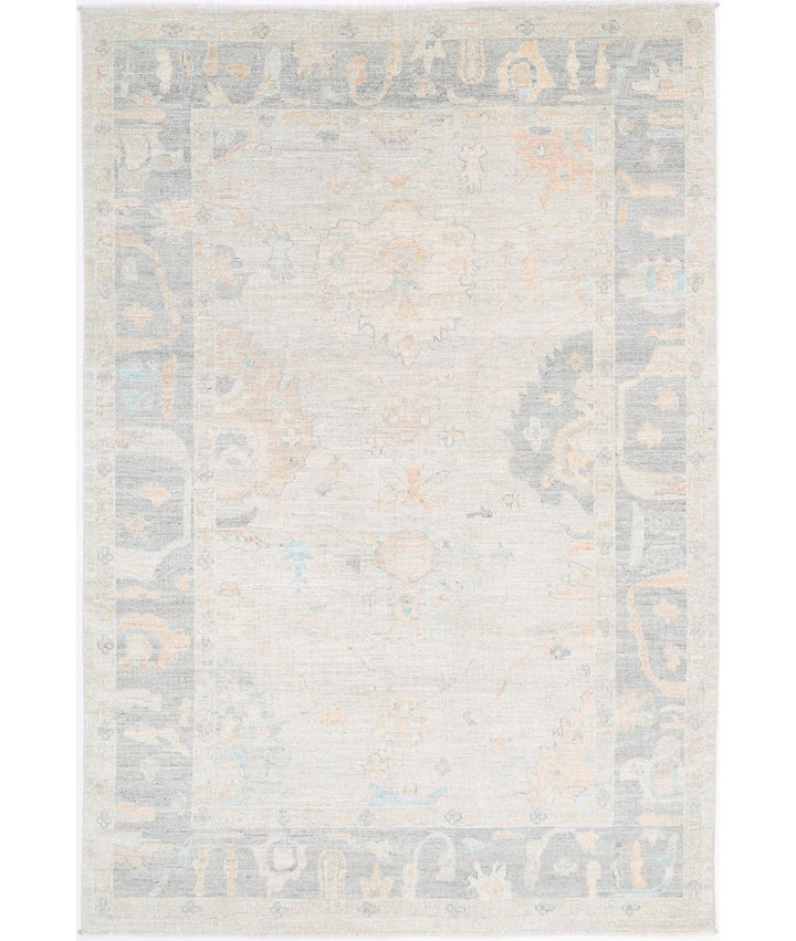 Hand Knotted Oushak Wool Rug 6' 4" x 9' 6" - No. AT24538