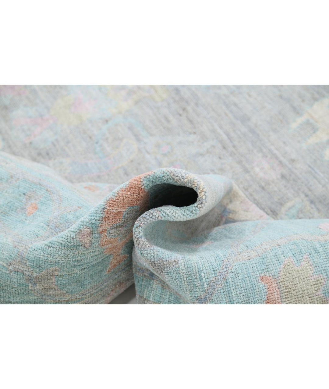 Hand Knotted Oushak Wool Rug 9' 1" x 11' 9" - No. AT90479