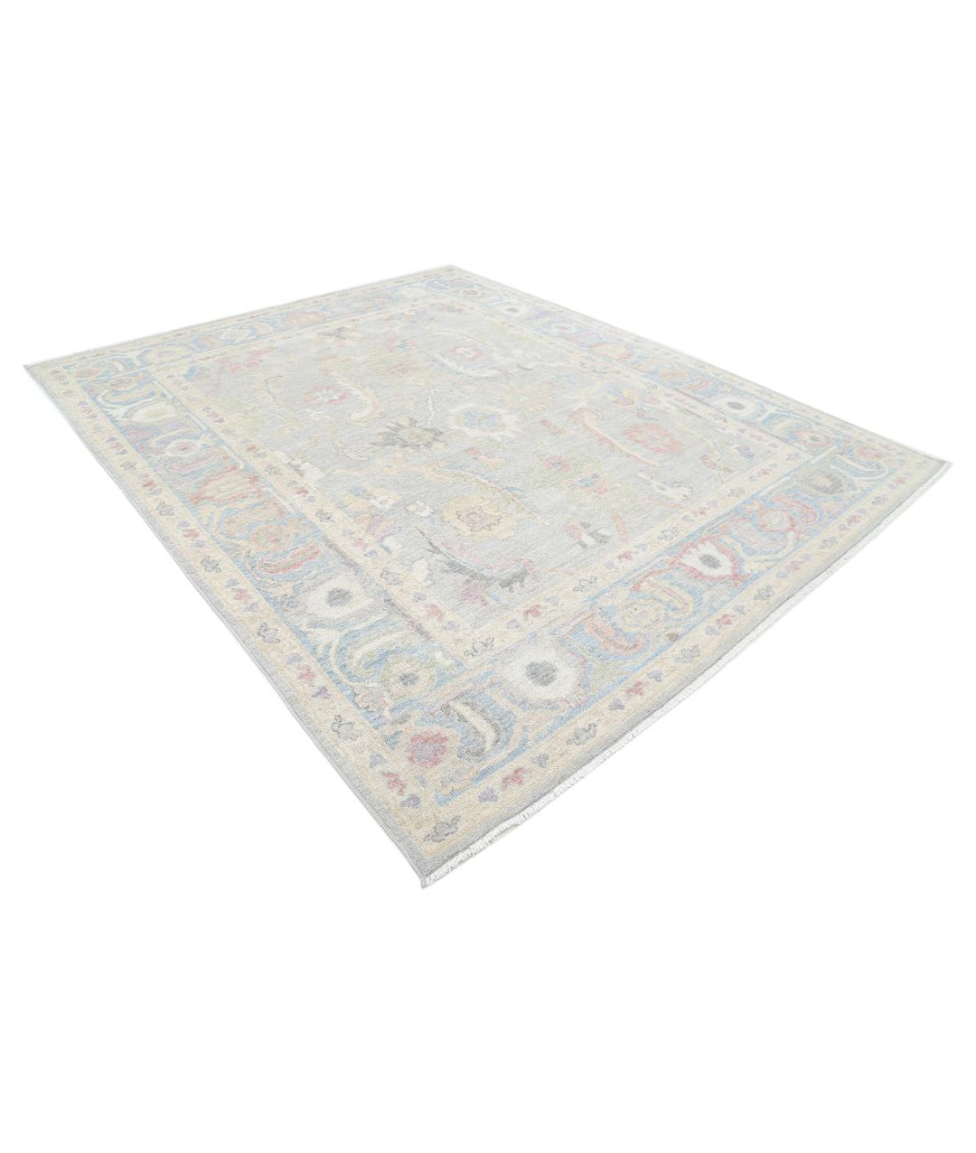 Hand Knotted Oushak Wool Rug 8' 6" x 10' 3" - No. AT13053