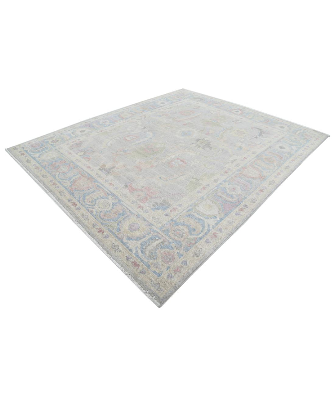 Hand Knotted Oushak Wool Rug 8' 6" x 10' 3" - No. AT13053