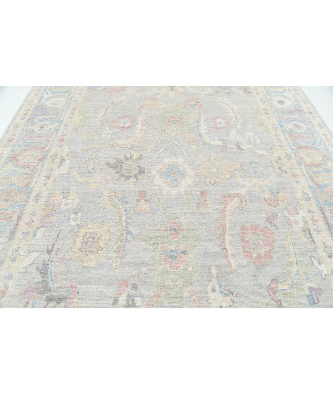Hand Knotted Oushak Wool Rug 8' 6" x 10' 3" - No. AT13053