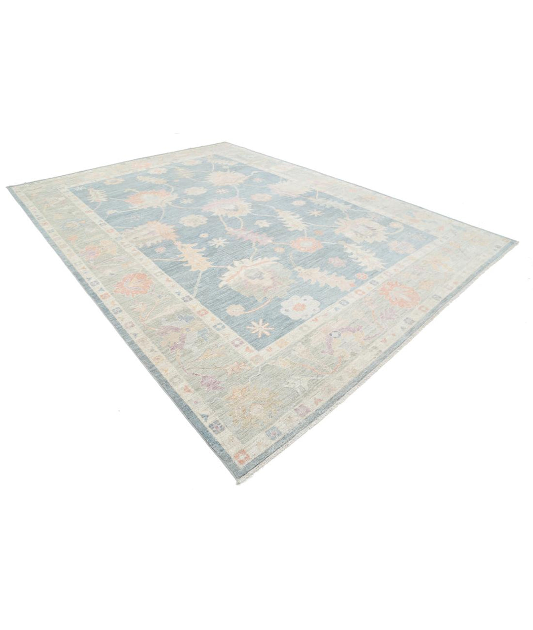 Hand Knotted Oushak Wool Rug 10' 0" x 13' 7" - No. AT95862