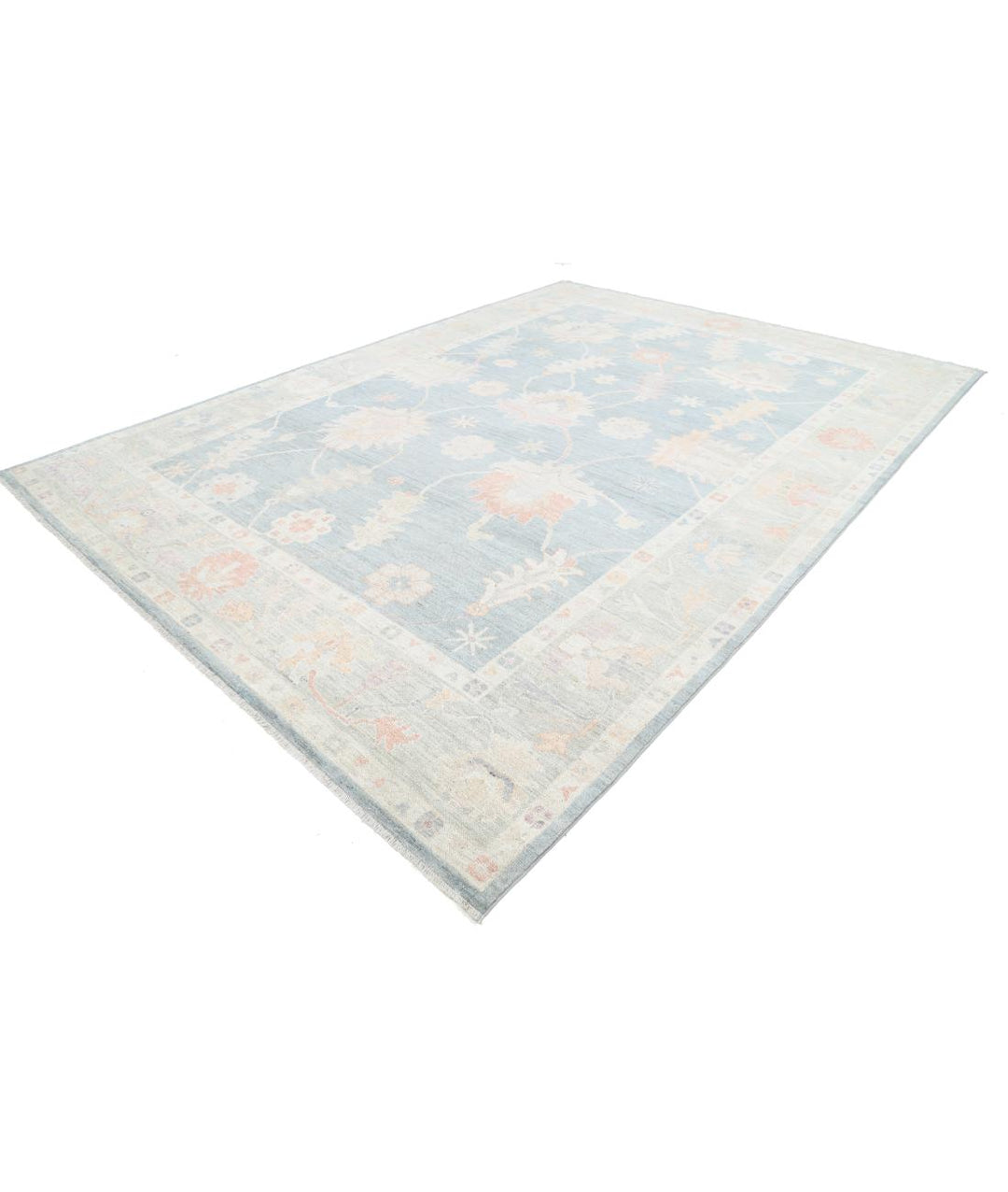 Hand Knotted Oushak Wool Rug 10' 0" x 13' 7" - No. AT95862
