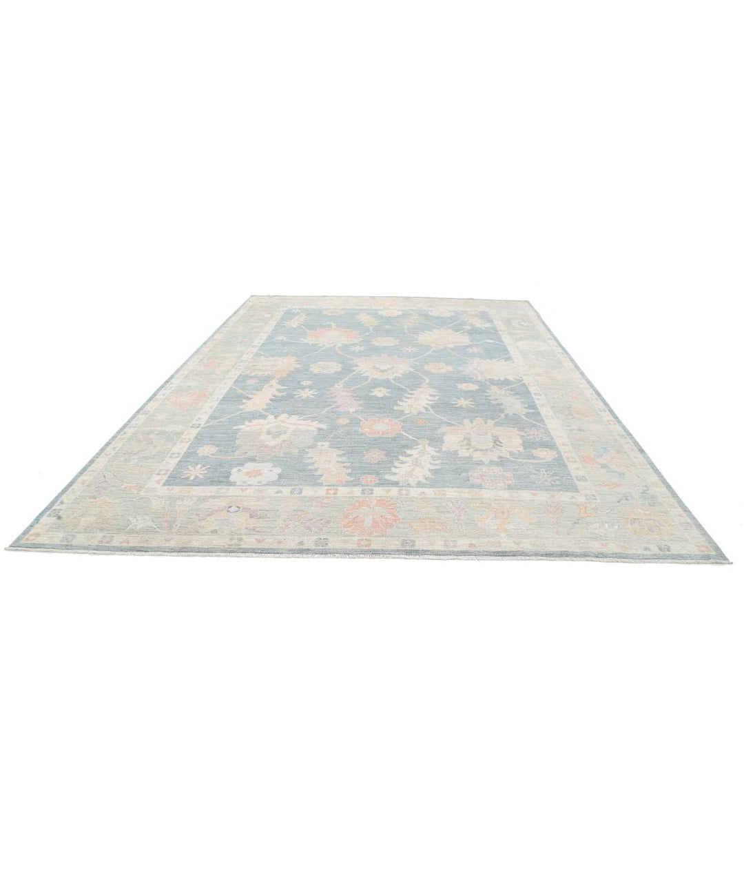 Hand Knotted Oushak Wool Rug 10' 0" x 13' 7" - No. AT95862