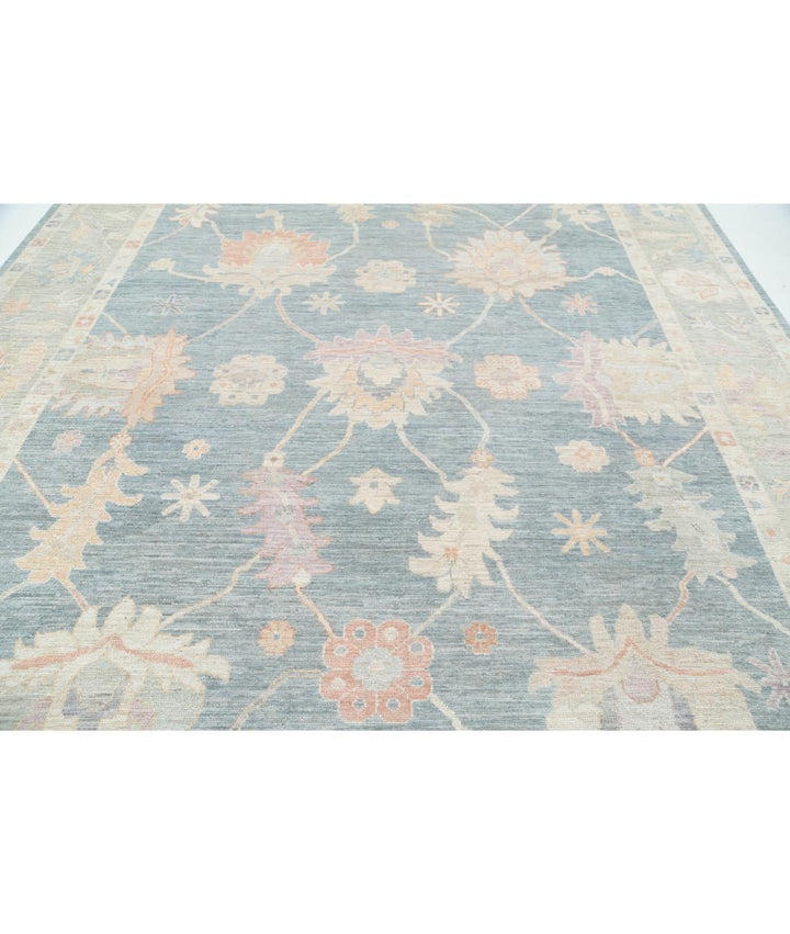 Hand Knotted Oushak Wool Rug 10' 0" x 13' 7" - No. AT95862