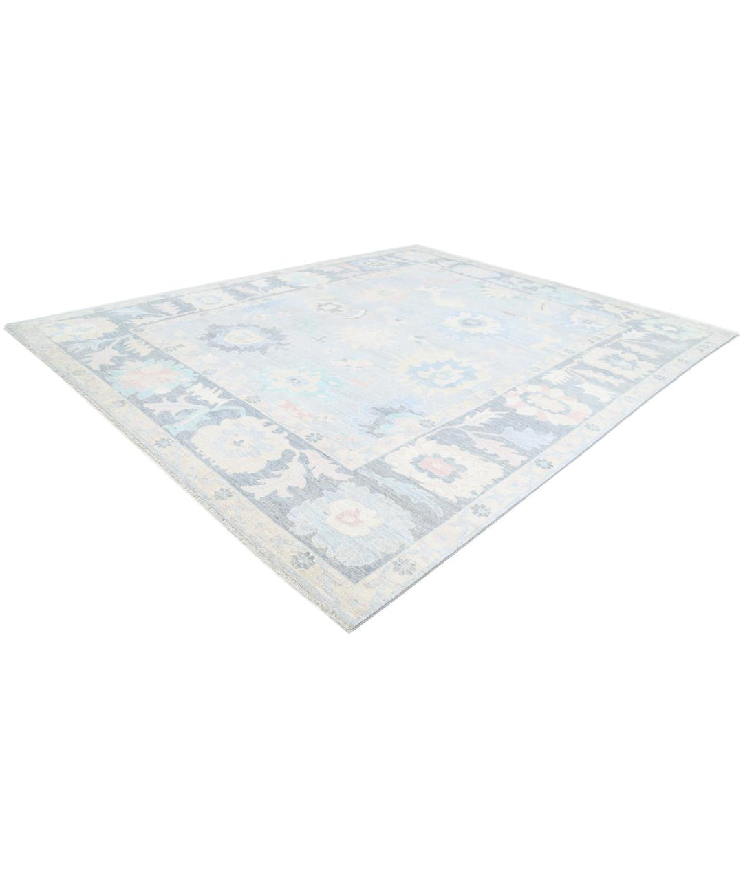 Hand Knotted Oushak Wool Rug 12' 2" x 14' 9" - No. AT97216