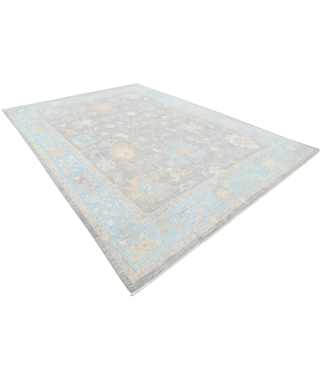 Hand Knotted Oushak Wool Rug 10' 1" x 13' 11" - No. AT94523