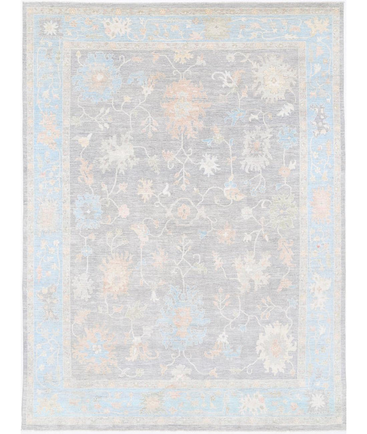 Hand Knotted Oushak Wool Rug 10' 1" x 13' 11" - No. AT94523