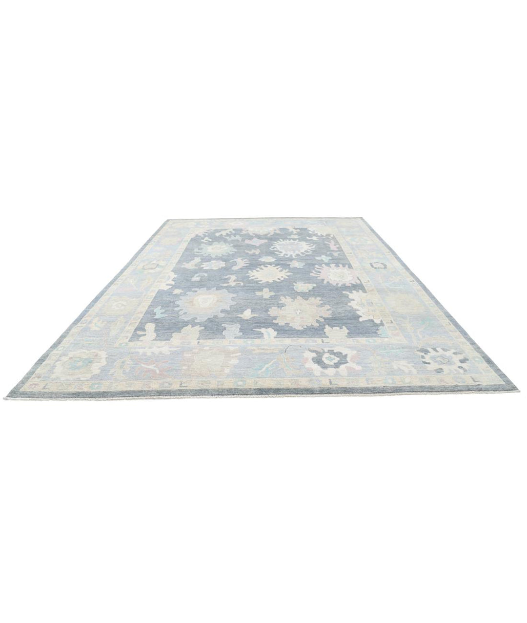 Hand Knotted Oushak Wool Rug 10' 2" x 13' 10" - No. AT70912