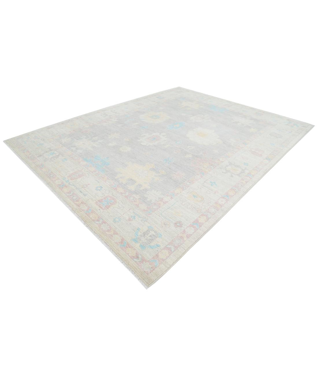 Hand Knotted Oushak Wool Rug 9' 5" x 12' 2" - No. AT79380