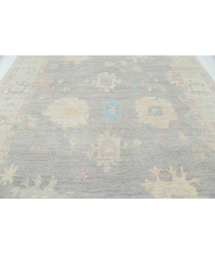 Hand Knotted Oushak Wool Rug 9' 5" x 12' 2" - No. AT79380