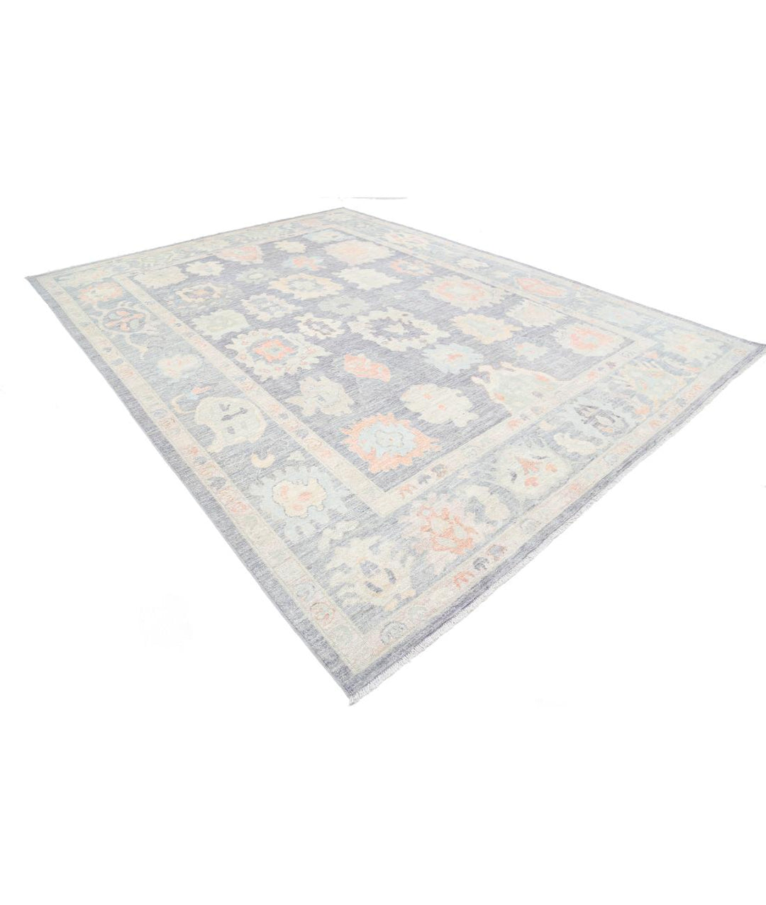 Hand Knotted Oushak Wool Rug 10' 2" x 13' 6" - No. AT64737