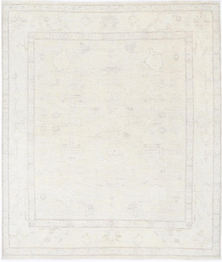 Hand Knotted Oushak Wool Rug 7' 11" x 9' 3" - No. AT78909