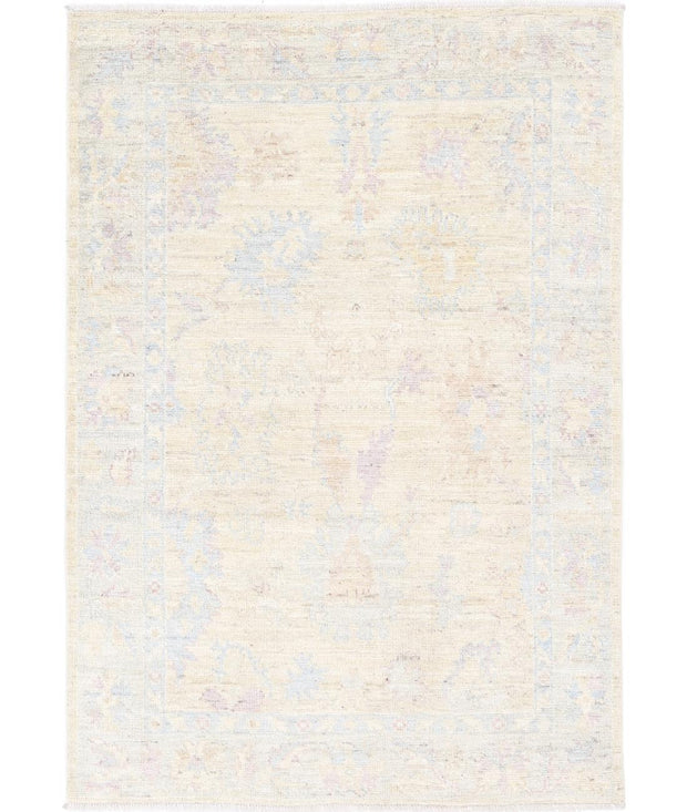 Hand Knotted Oushak Wool Rug 4' 0" x 5' 11" - No. AT20879