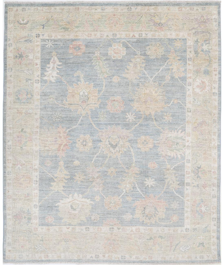 Hand Knotted Oushak Wool Rug 6' 7" x 8' 1" - No. AT78470