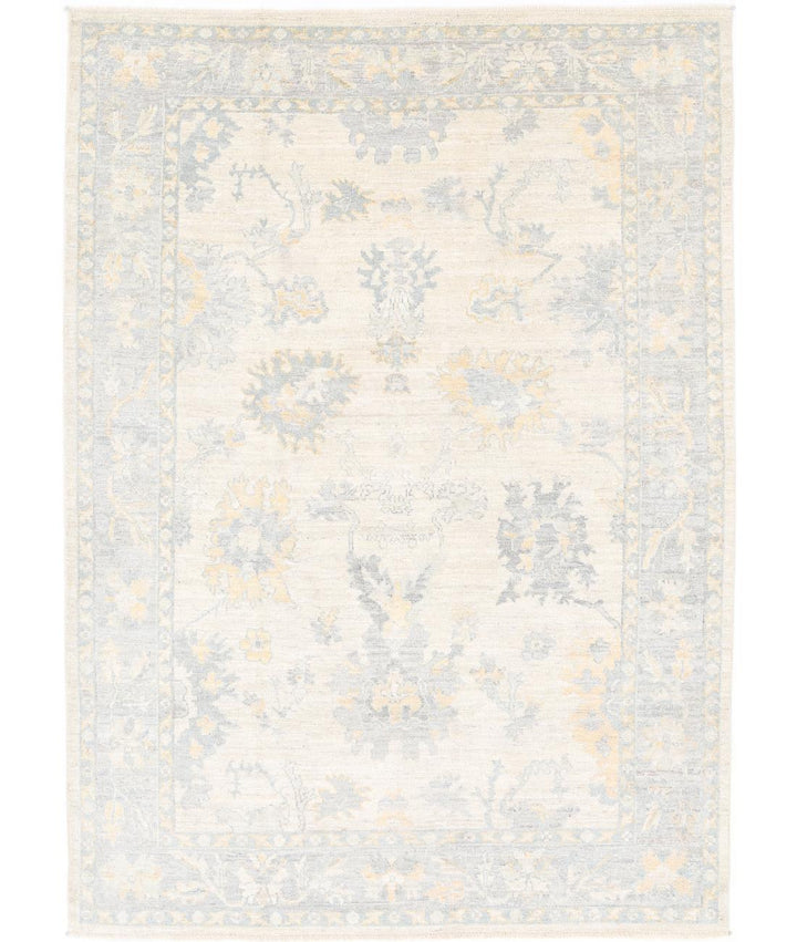 Hand Knotted Oushak Wool Rug 6' 2" x 8' 9" - No. AT63116
