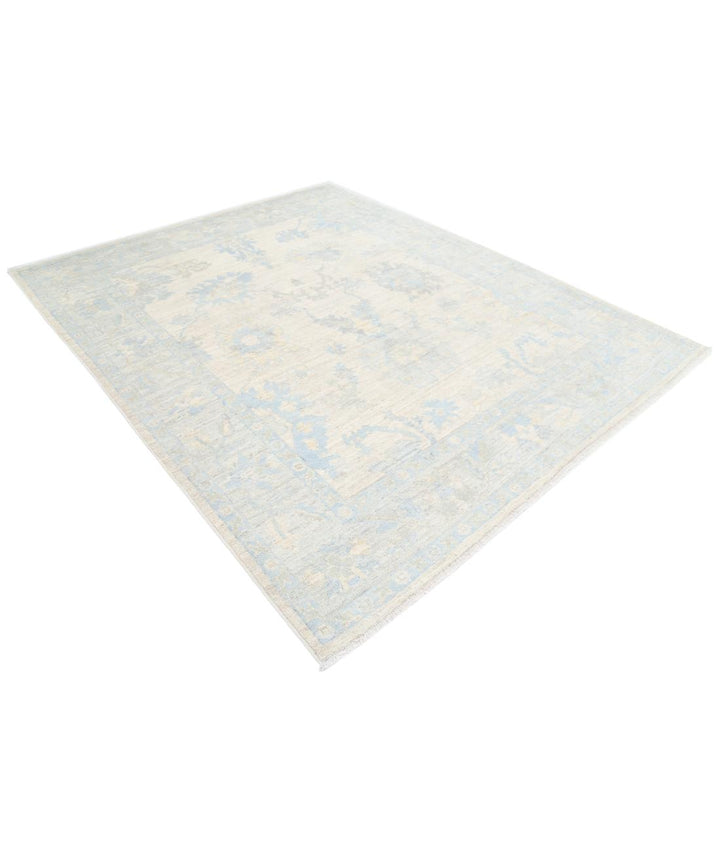 Hand Knotted Oushak Wool Rug 6' 8" x 8' 3" - No. AT62058