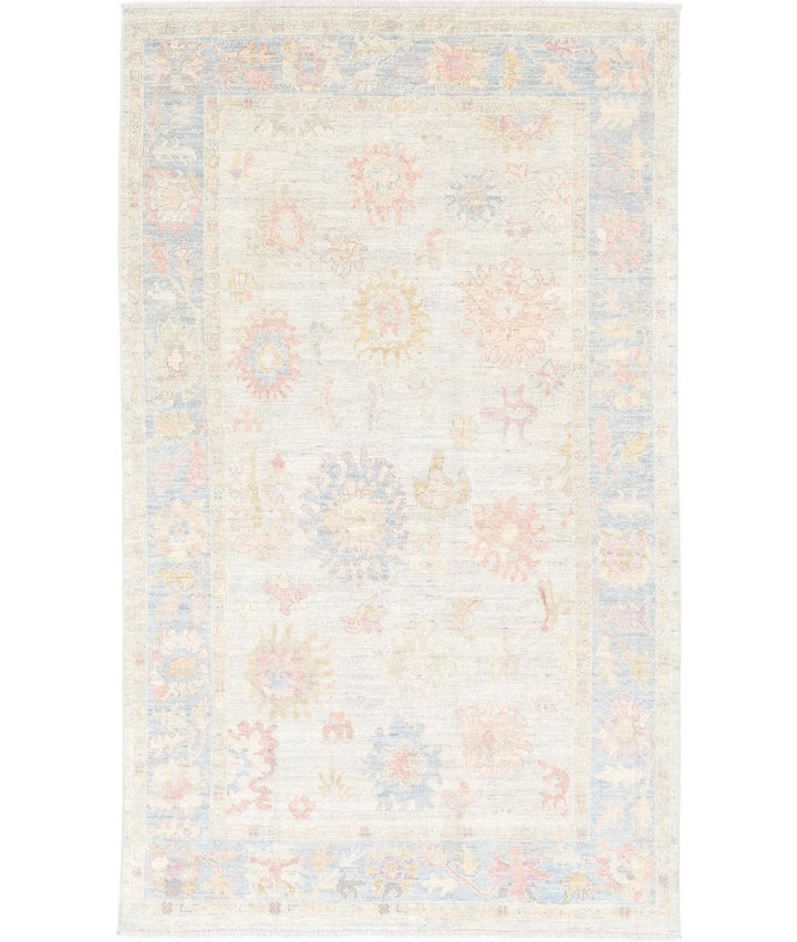 Hand Knotted Oushak Wool Rug 4' 10" x 8' 2" - No. AT40224
