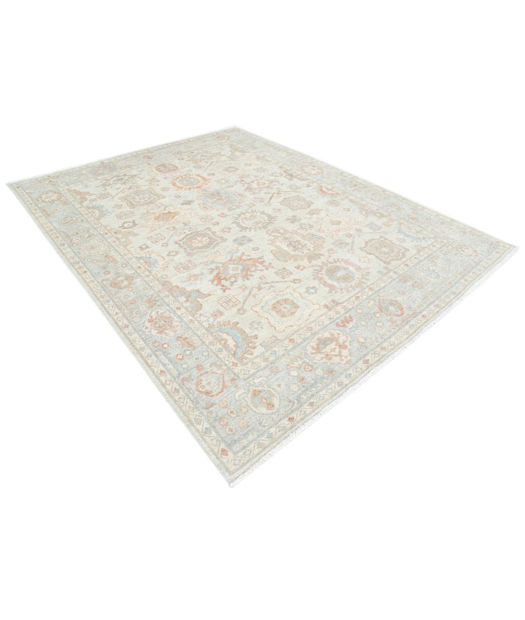 Hand Knotted Oushak Wool Rug 7' 9" x 9' 9" - No. AT82670