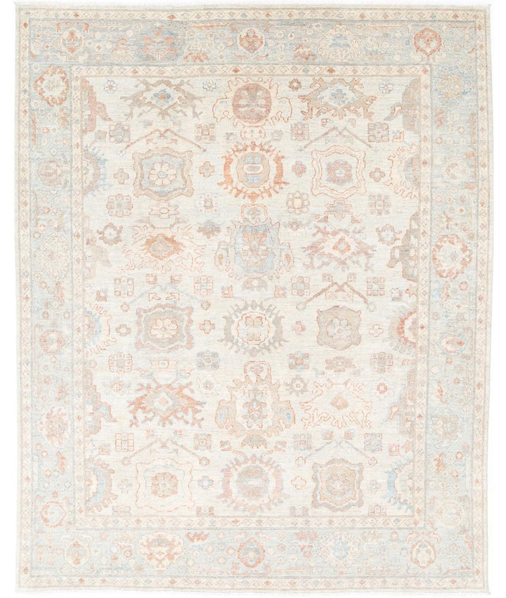 Hand Knotted Oushak Wool Rug 7' 9" x 9' 9" - No. AT82670