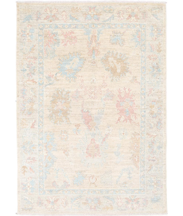 Hand Knotted Oushak Wool Rug 4' 0" x 6' 0" - No. AT32121