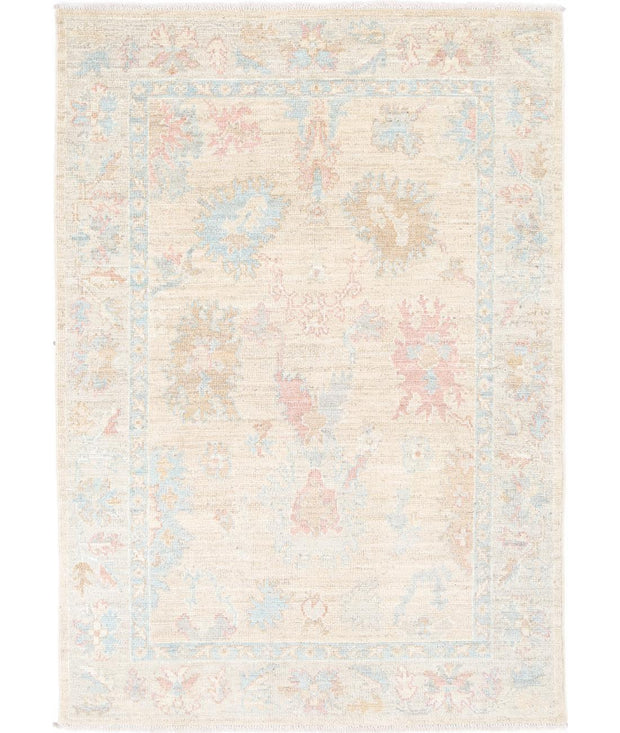 Hand Knotted Oushak Wool Rug 4' 0" x 6' 0" - No. AT32121